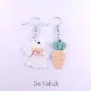 Boucles d'Oreilles Lapin Carotte Kawaii