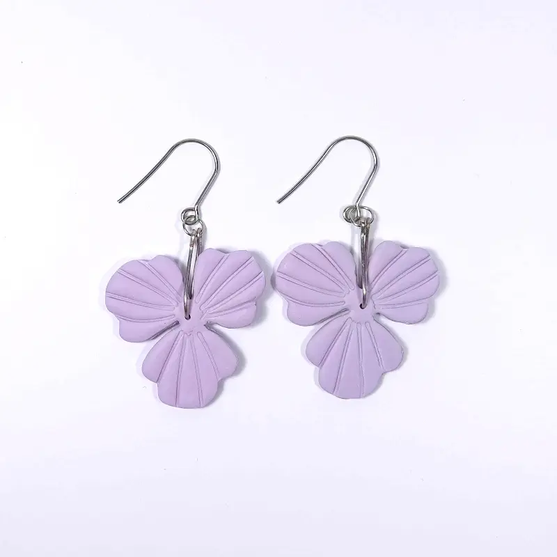 Boucles d'Oreilles Florales Lila